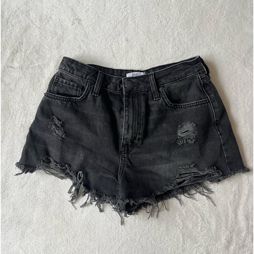 Black Jean Shorts